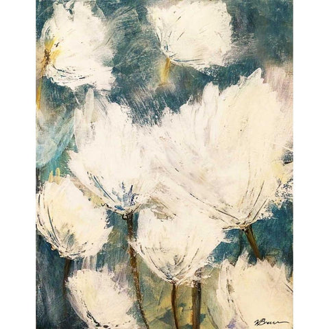 Floral Painting 2 White Modern Wood Framed Art Print by Brown,Victoria