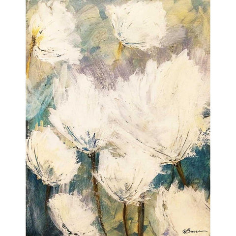 Floral Outburst White Modern Wood Framed Art Print by Brown,Victoria