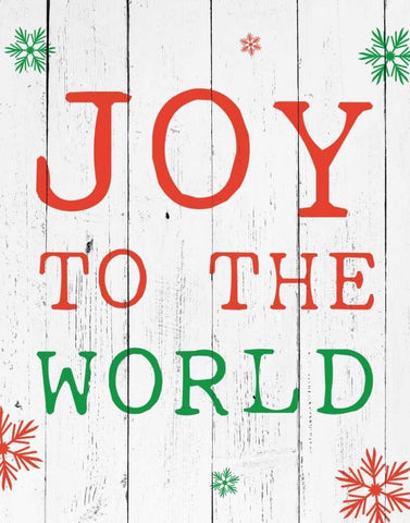 Joy To The World White Modern Wood Framed Art Print with Double Matting by Brown,Victoria