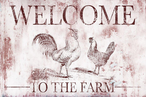 Welcome Farm Black Ornate Wood Framed Art Print with Double Matting by Brown, Victoria