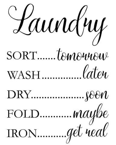 Laundry Words 1 Black Ornate Wood Framed Art Print with Double Matting by Brown, Victoria