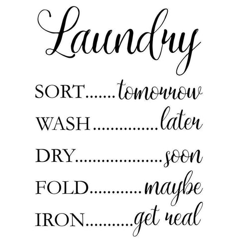 Laundry Words 1 White Modern Wood Framed Art Print by Brown, Victoria