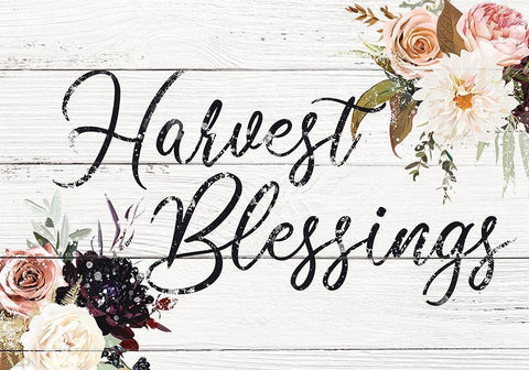 Harvest Blessings White Modern Wood Framed Art Print with Double Matting by Brown, Victoria