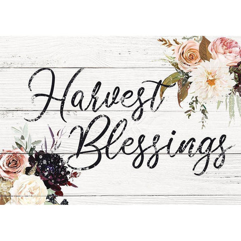 Harvest Blessings White Modern Wood Framed Art Print by Brown, Victoria