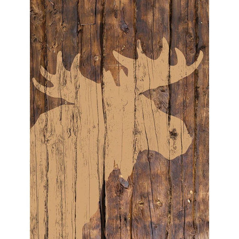 Wooden Moose Gold Ornate Wood Framed Art Print with Double Matting by Brown, Victoria