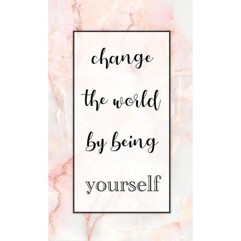 Change The World White Modern Wood Framed Art Print by Brown, Victoria