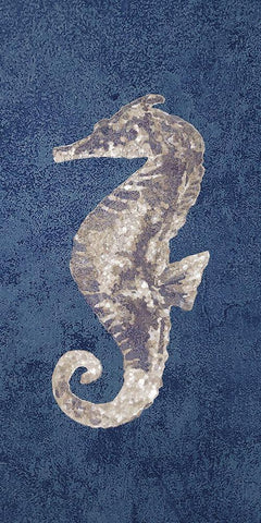 Sea Horse Coastal 1 White Modern Wood Framed Art Print with Double Matting by Brown, Victoria
