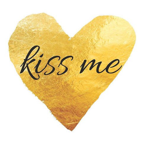 kiss me Black Modern Wood Framed Art Print with Double Matting by Brown, Victoria
