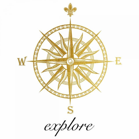 Golden Exploration 2 Black Ornate Wood Framed Art Print with Double Matting by Brown, Victoria