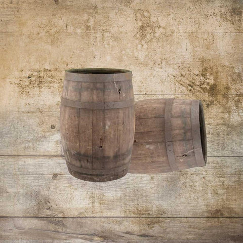 Wine Barrels White Modern Wood Framed Art Print by Brown, Victoria