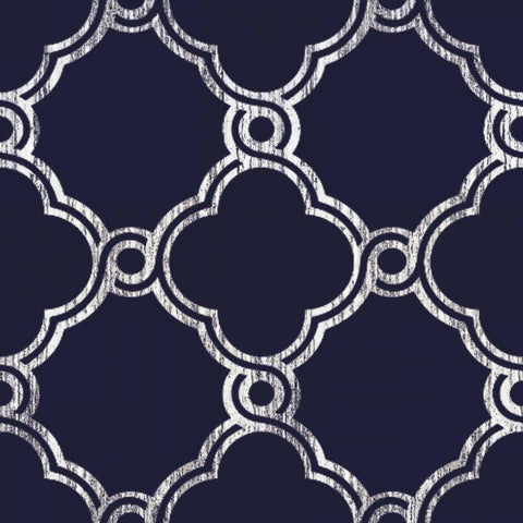 Navy Fence 1 Black Modern Wood Framed Art Print with Double Matting by Brown, Victoria