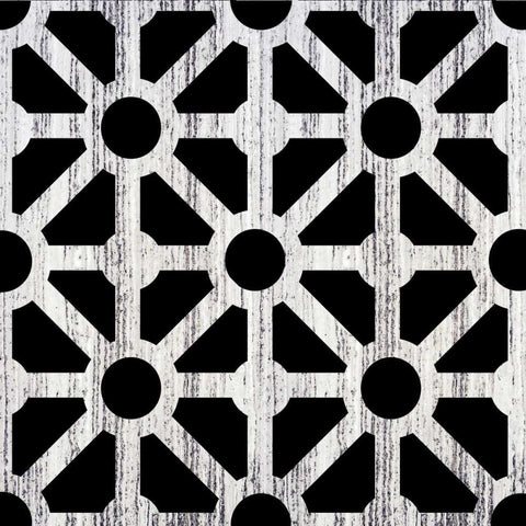 Black Fence 2 White Modern Wood Framed Art Print with Double Matting by Brown, Victoria