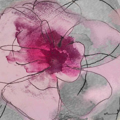 Flower Bomb 1 Black Modern Wood Framed Art Print by Brown, Victoria