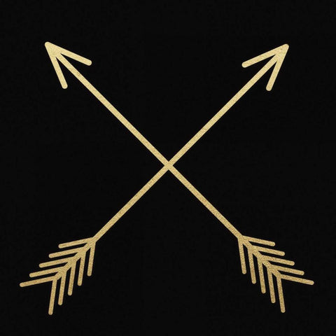 Golden Arrows In The Night White Modern Wood Framed Art Print by Brown, Victoria