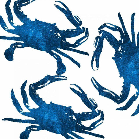 Navy Crab Collage Black Modern Wood Framed Art Print with Double Matting by Brown, Victoria