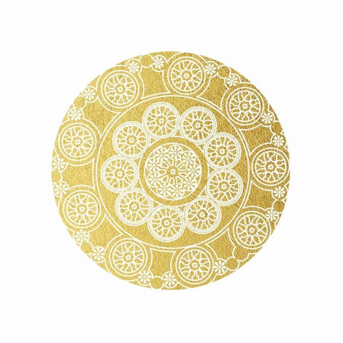 Doilies White Modern Wood Framed Art Print with Double Matting by Brown, Victoria