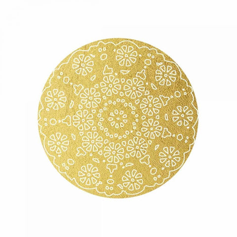 Doilies 2 Black Modern Wood Framed Art Print by Brown, Victoria