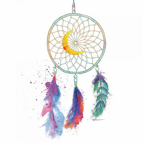 Dream Catcher Black Modern Wood Framed Art Print with Double Matting by Brown, Victoria