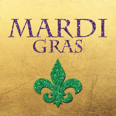 Mardi Gras Gold White Modern Wood Framed Art Print by Brown,Victoria