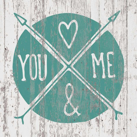 You And Me White Modern Wood Framed Art Print with Double Matting by Brown,Victoria