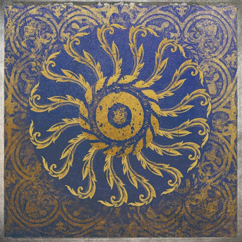 Tile 2 Black Ornate Wood Framed Art Print with Double Matting by Brown, Victoria