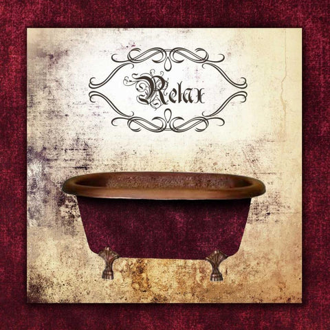 Relax Tub Black Modern Wood Framed Art Print by Brown, Victoria