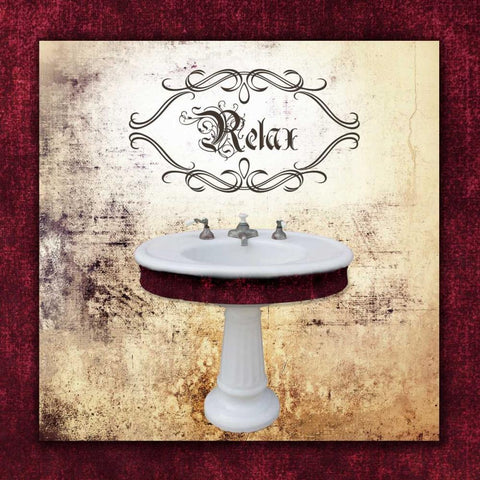 Relax Sink Black Modern Wood Framed Art Print by Brown, Victoria