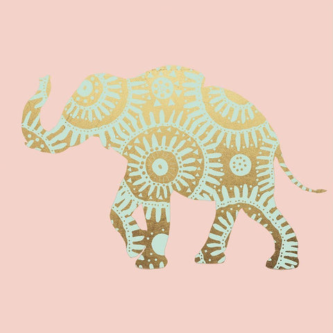 Elephant 1 White Modern Wood Framed Art Print by Brown, Victoria