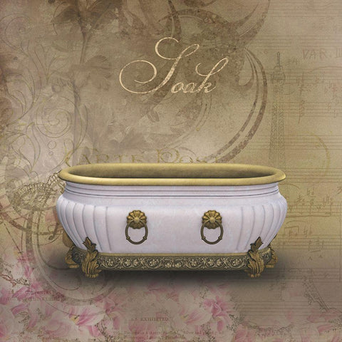 Golden Bath 1 Gold Ornate Wood Framed Art Print with Double Matting by Brown, Victoria