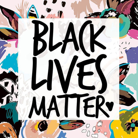 Collage BLM 4 Black Ornate Wood Framed Art Print with Double Matting by Brown, Victoria