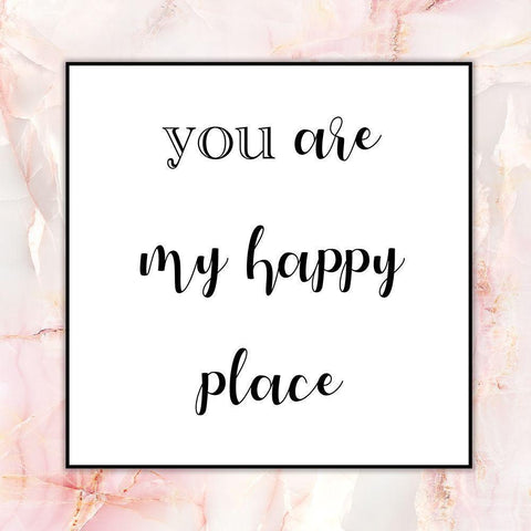 Happy Place White Modern Wood Framed Art Print by Brown, Victoria