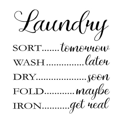 Laundry Words 1 White Modern Wood Framed Art Print by Brown, Victoria