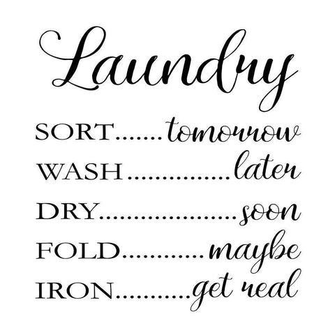 Laundry Words 1 White Modern Wood Framed Art Print with Double Matting by Brown, Victoria
