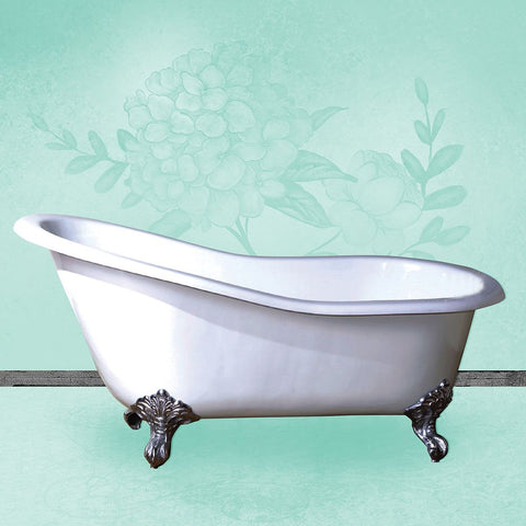 Mint Tub White Modern Wood Framed Art Print with Double Matting by Brown, Victoria