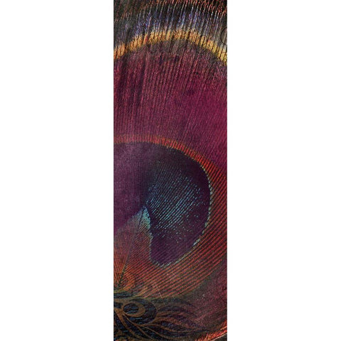 Fused Peacock 2 White Modern Wood Framed Art Print by Brown, Victoria