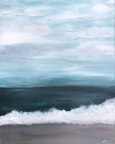 Beach Bouclair White Modern Wood Framed Art Print with Double Matting by Brown, Victoria