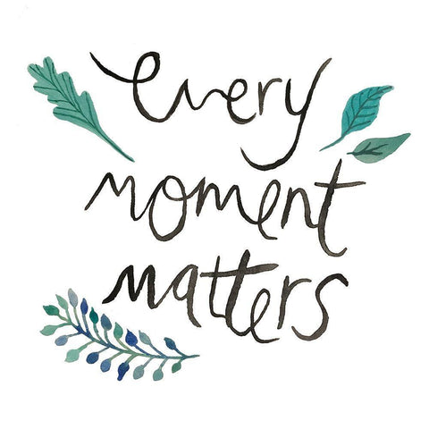 Moments White Modern Wood Framed Art Print with Double Matting by Brown, Victoria