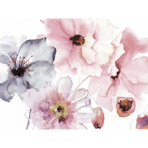 Flowering Pink Hues 2 Black Modern Wood Framed Art Print by Brown,Victoria