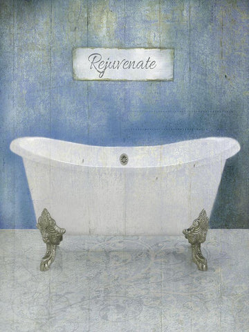 Rejuvinate Tub White Modern Wood Framed Art Print with Double Matting by Brown, Victoria