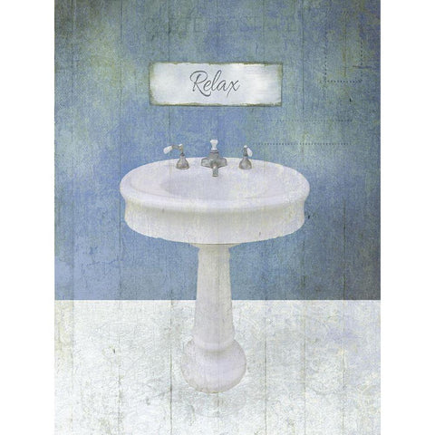 Relax Sink White Modern Wood Framed Art Print by Brown, Victoria