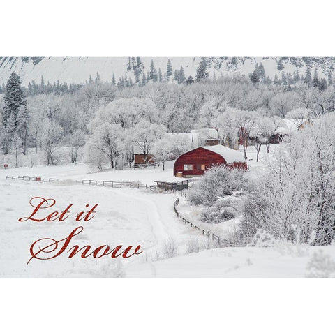 Farming Snow Fall 1 White Modern Wood Framed Art Print by Kostka, Vladimir