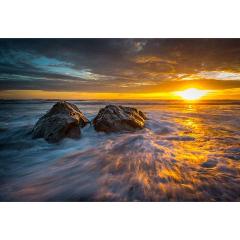 Old Friends Black Modern Wood Framed Art Print with Double Matting by Kostka, Vladimir