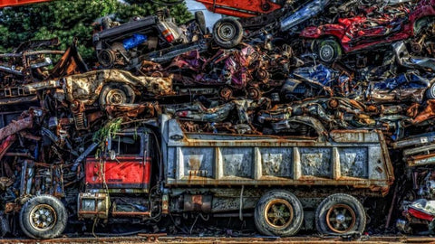 Recycled White Modern Wood Framed Art Print with Double Matting by Kostka, Vladimir