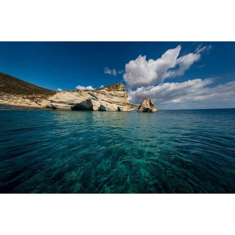 Milos Rocks 2 Black Modern Wood Framed Art Print with Double Matting by Kostka, Vladimir