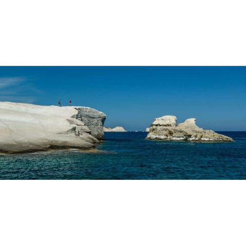 Milos Rocks Shores Black Modern Wood Framed Art Print by Kostka, Vladimir
