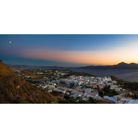 Milos Island White Modern Wood Framed Art Print by Kostka, Vladimir