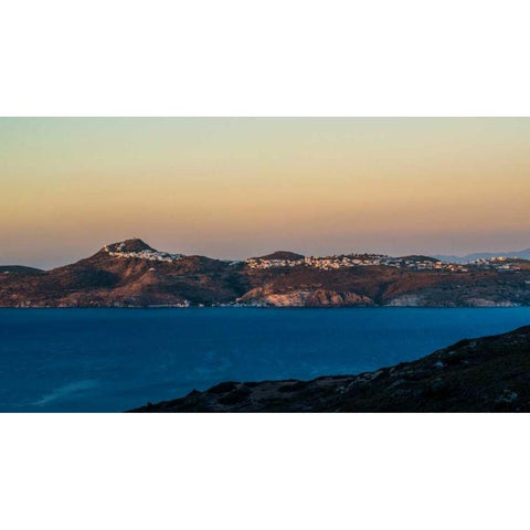 Milos View Black Modern Wood Framed Art Print with Double Matting by Kostka, Vladimir
