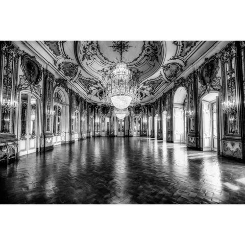 Portugal Palace White Modern Wood Framed Art Print by Kostka, Vladimir