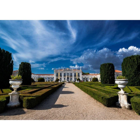 Portugal Palace 4 Black Modern Wood Framed Art Print by Kostka, Vladimir