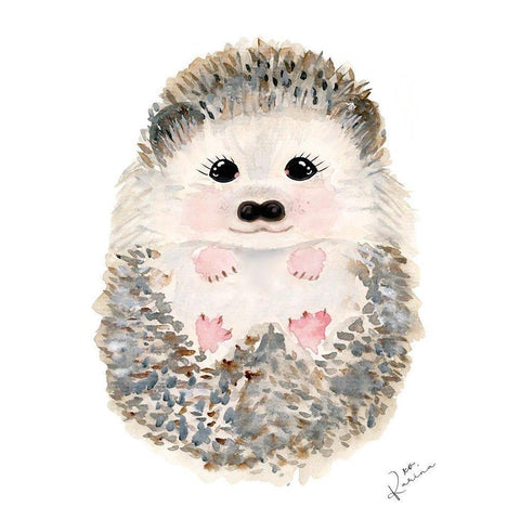 Hedgie 1 Black Modern Wood Framed Art Print with Double Matting by Barski, Karen